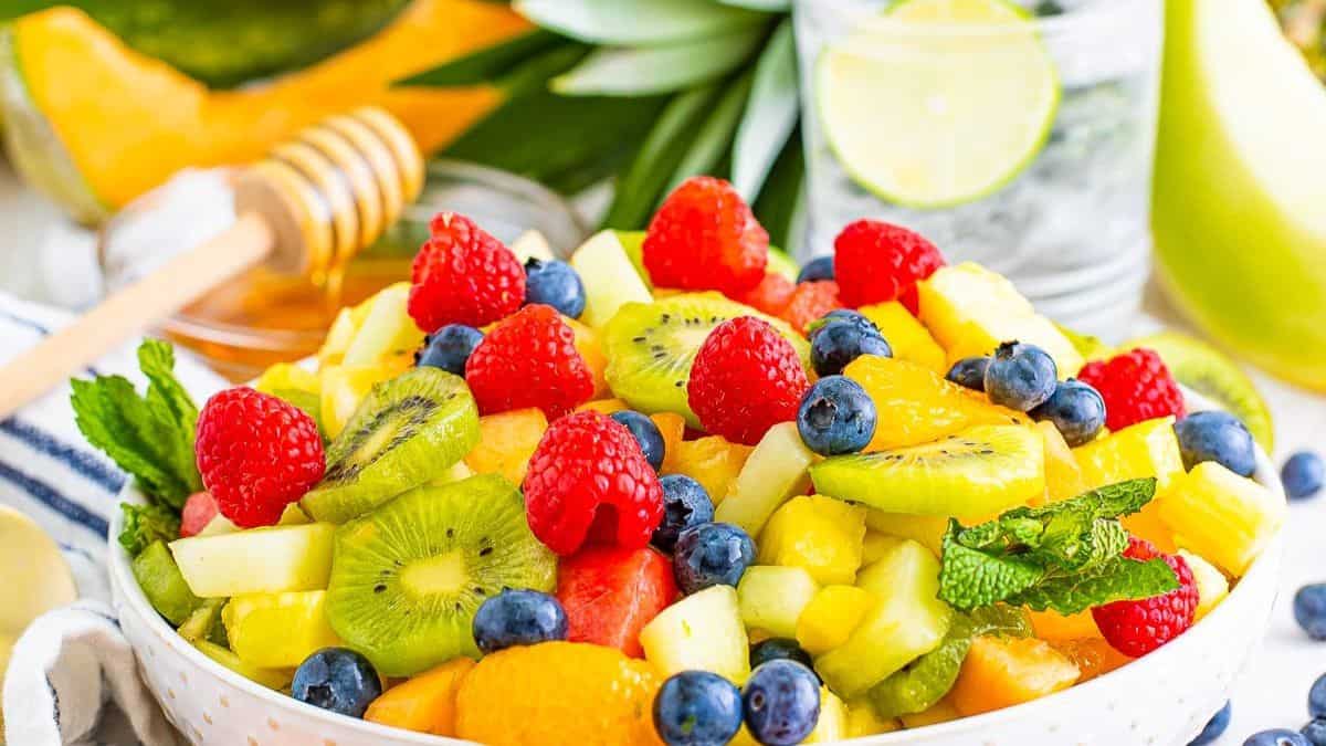 Tropical Fruit Salad with Honey Citrus Dressing
