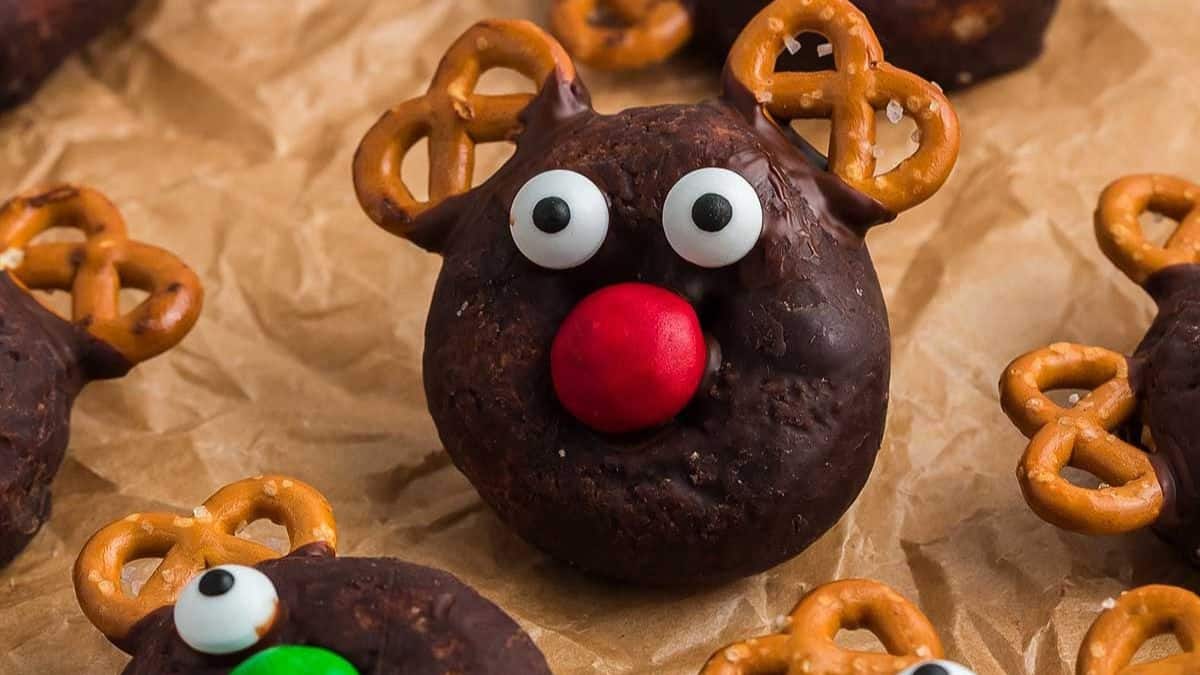 Rudolf the Reindeer Donuts for Christmas