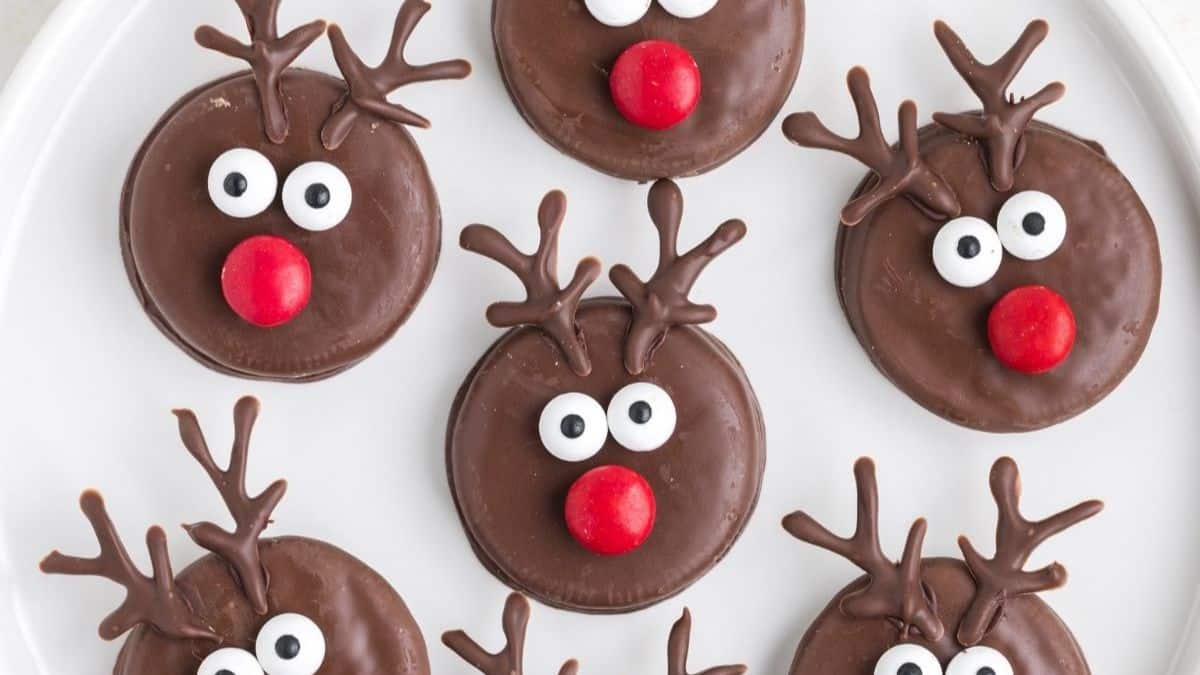 Fudge Covered Oreo Reindeer Cookies