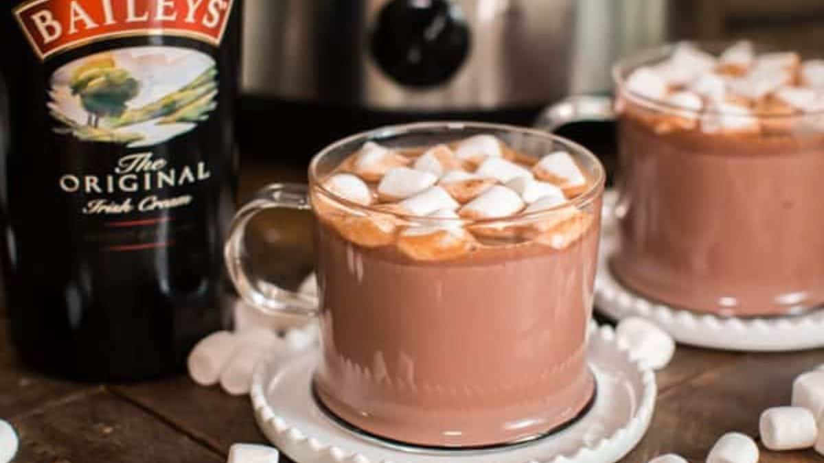 hot chocolate with Bailys Irish cream