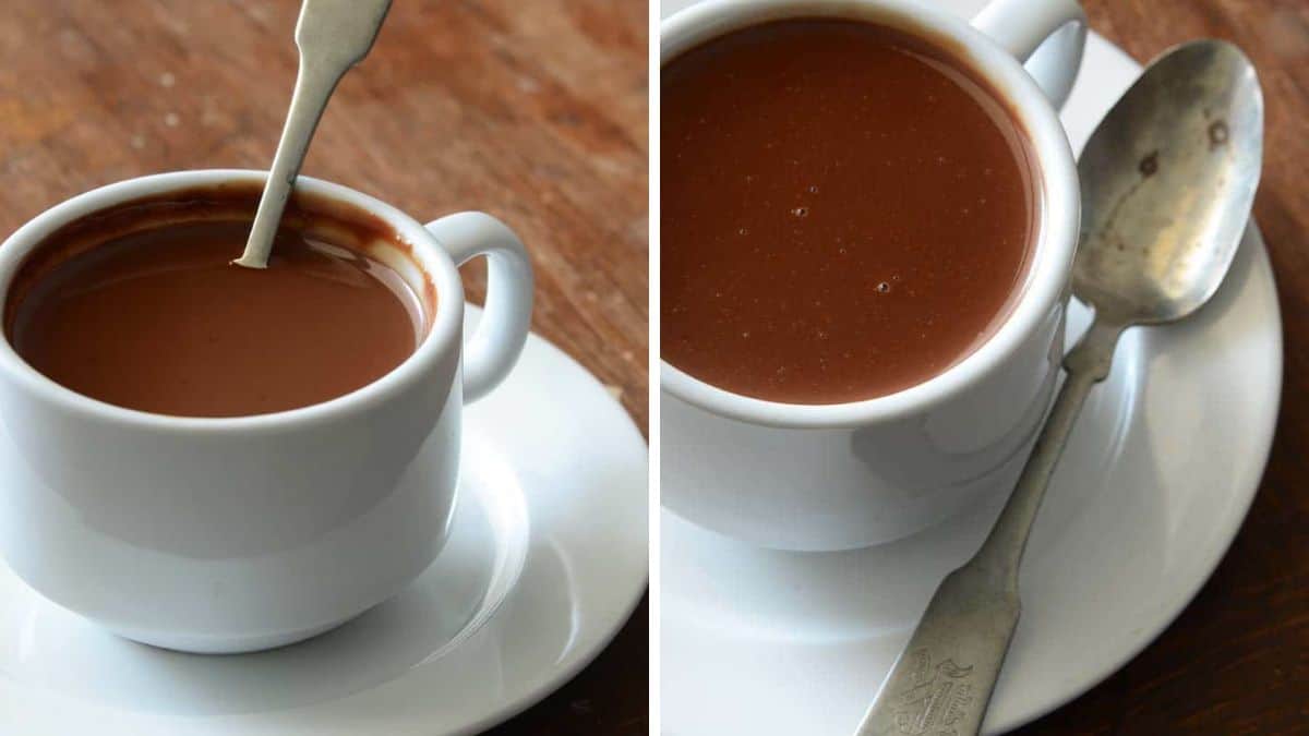 French hot chocolate in a mug