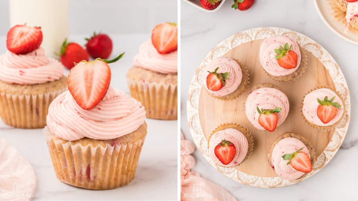 Strawberry Filled Cupcakes With Cream Cheese Frosting