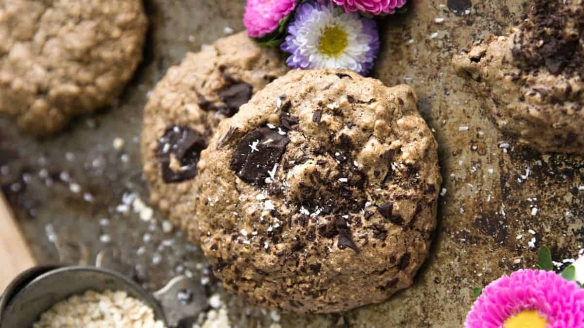 Beautifully plated almond butter cookies.