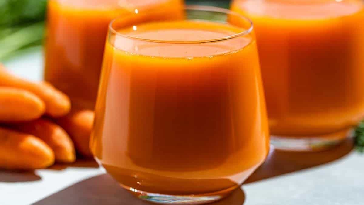 Glasses of carrot juice.