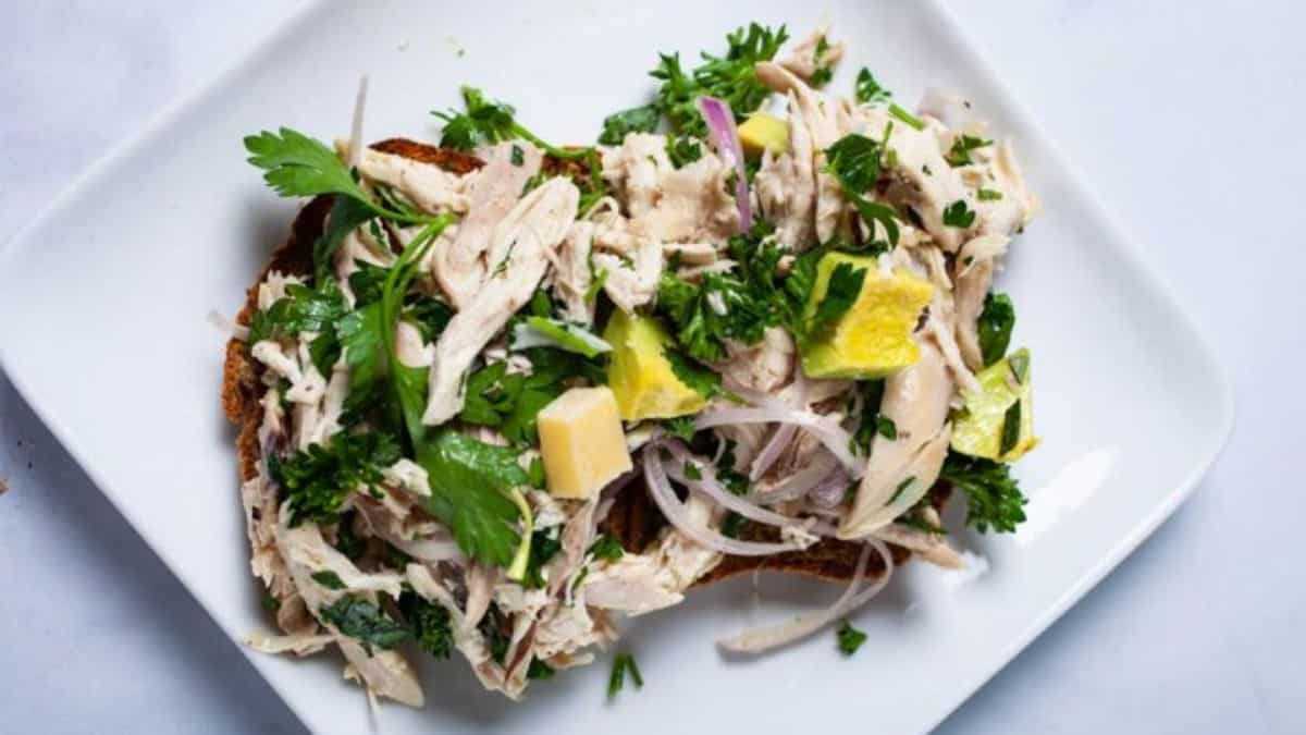 A plate of no mayo chicken salad.