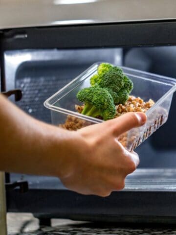 microwaving a dish