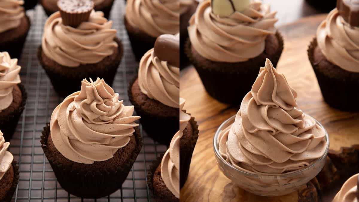 Baileys icing on chocolate cupcakes.