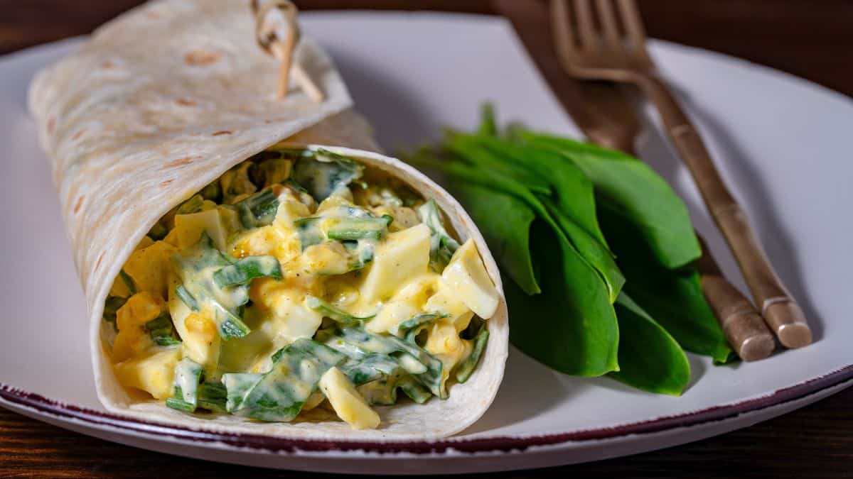 Egg and Spinach Breakfast Burrito