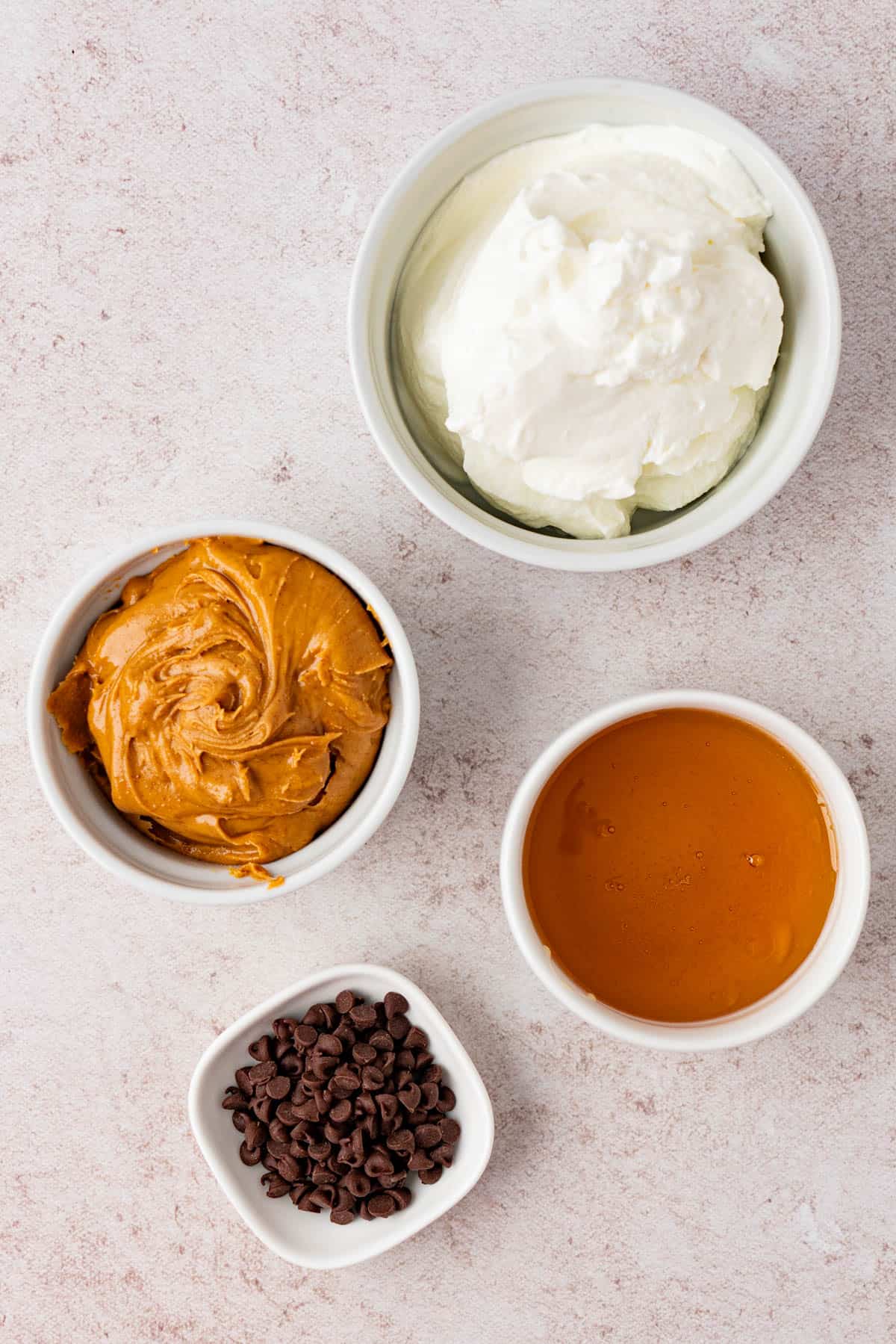 The ingredients needed to make Peanut Butter Dip With Greek Yogurt