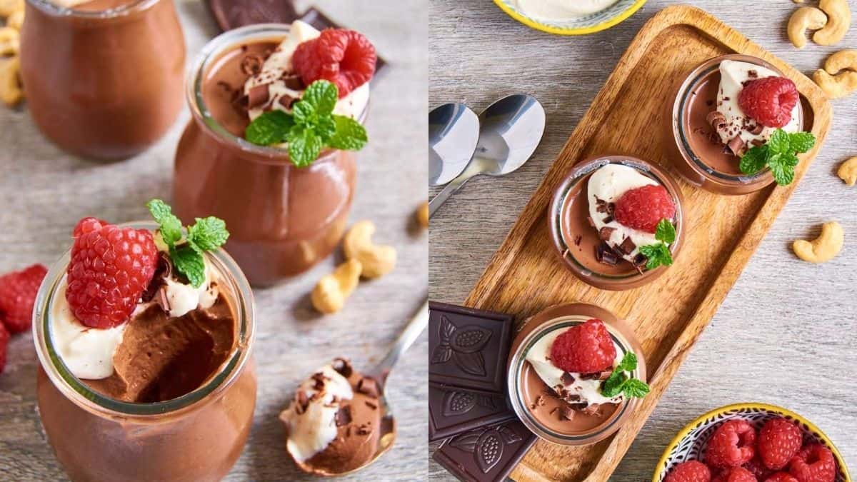 Elegant looking protein cashew chocolate mousse