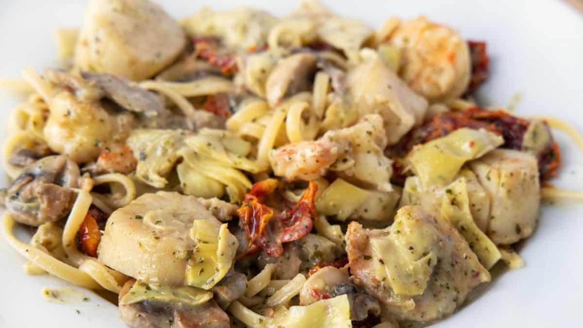 A serving of seafood riviera.