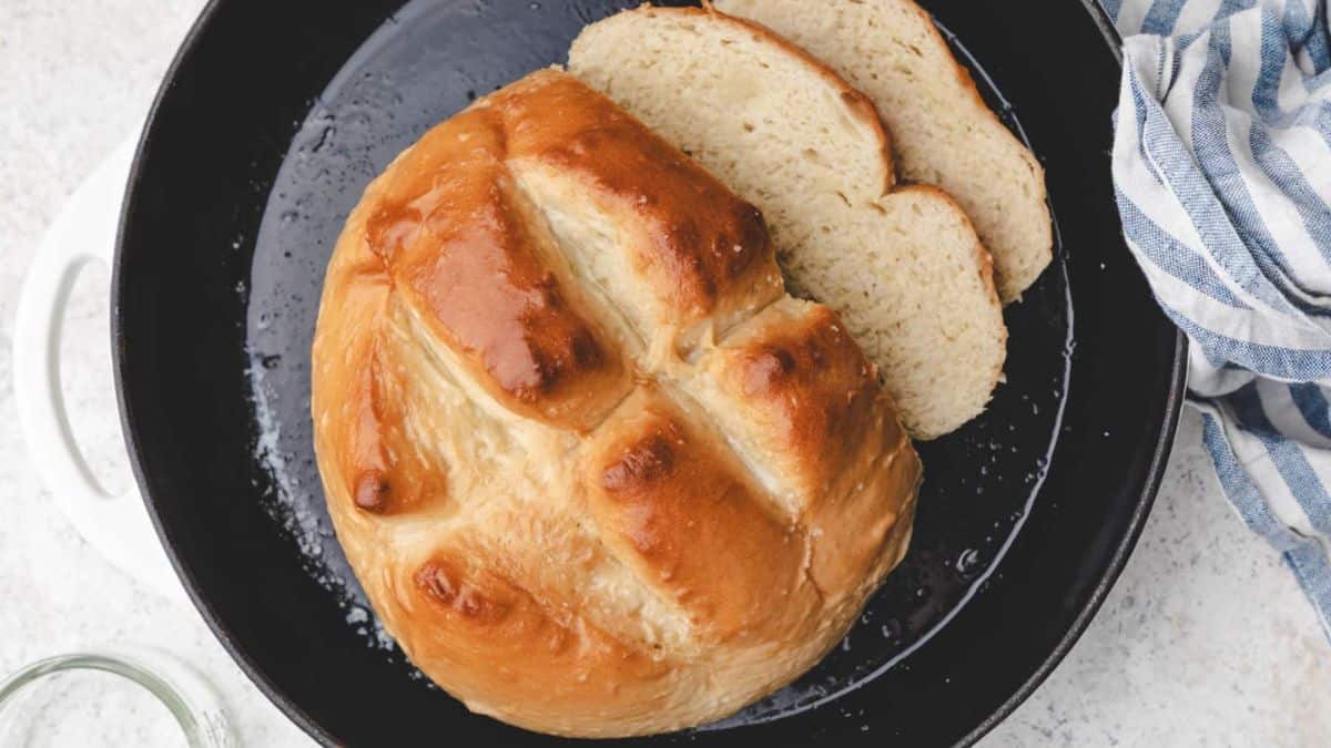 Freshly baked skillet bread