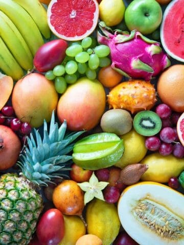 lots of exotic fruits
