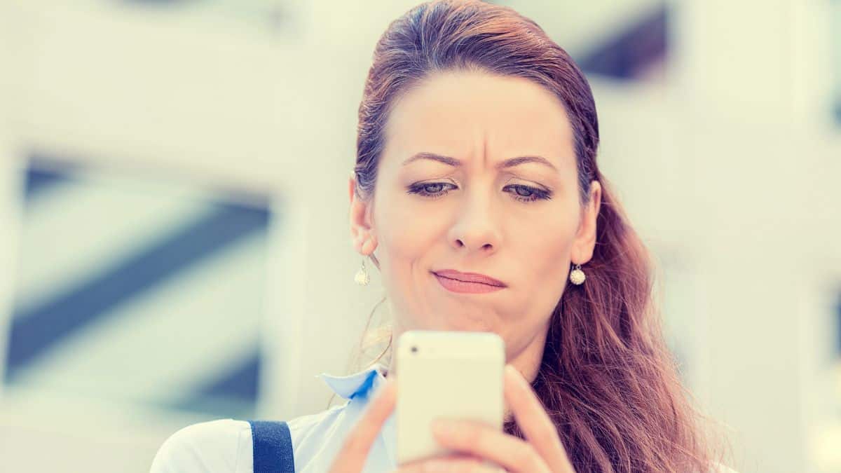 upset woman on phone