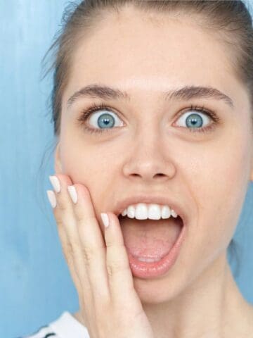 woman looking surprised
