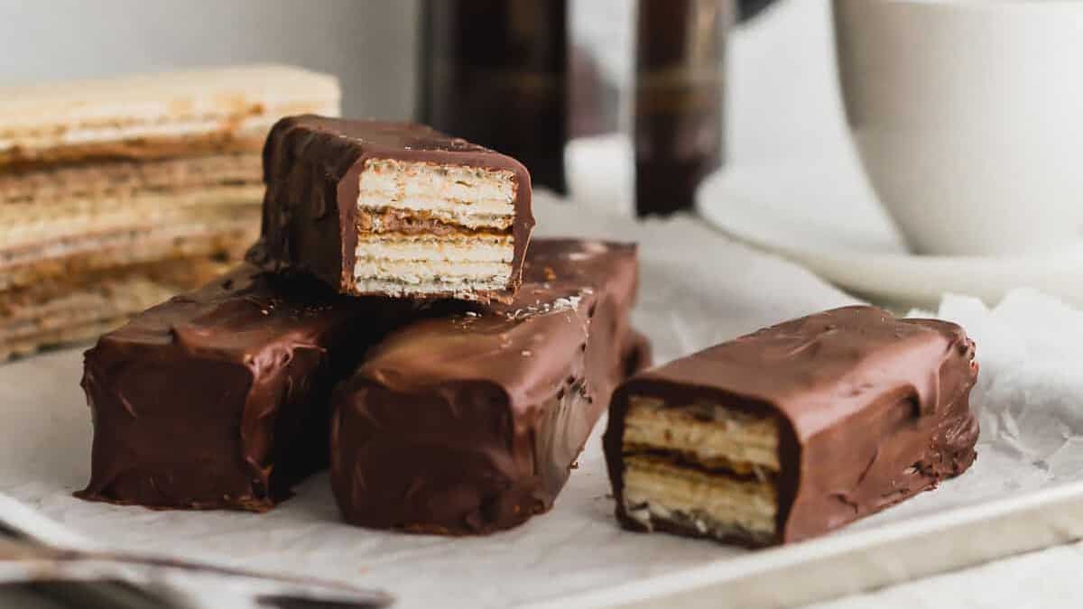 Homemade coffee crisp bars
