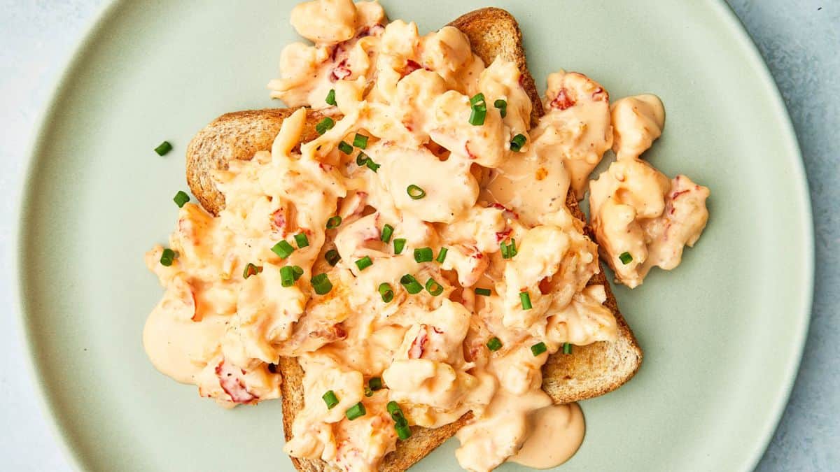 Yarmouth style creamed lobster on toast.
