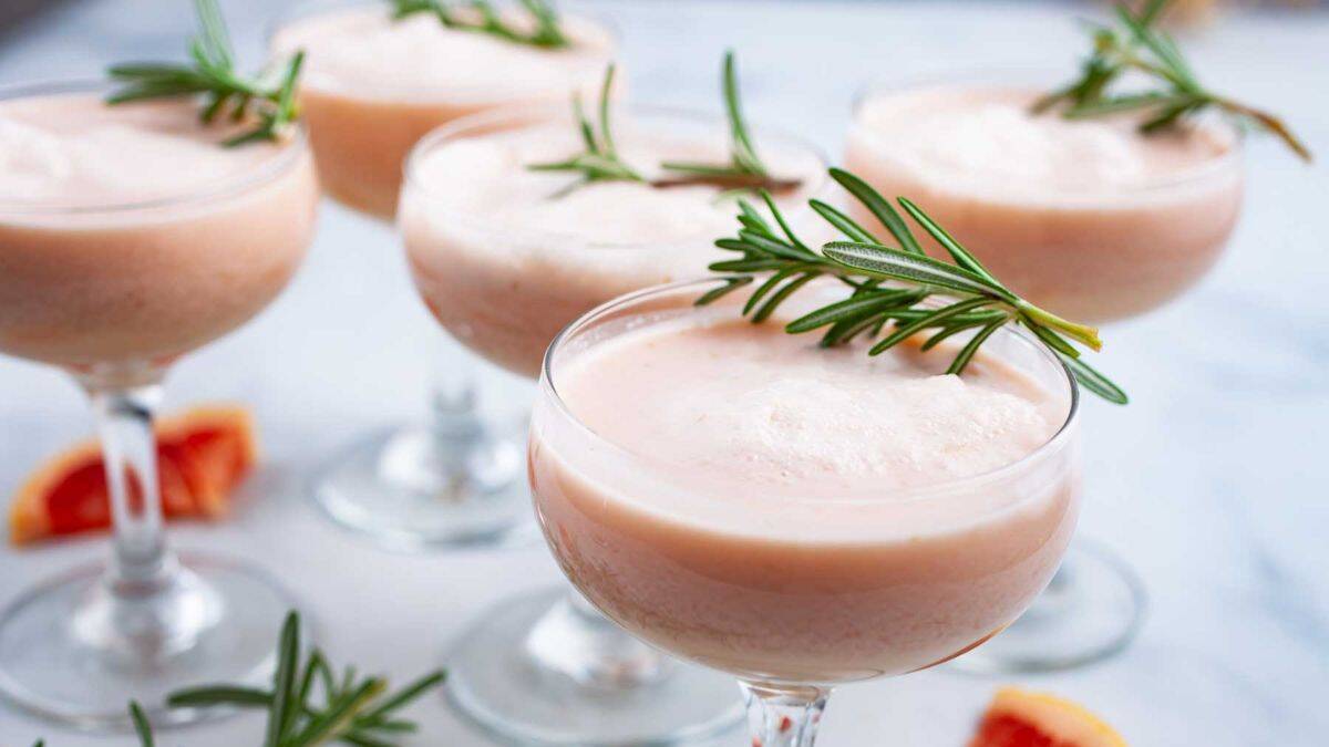 Glasses of festive grapefruit mocktail with ginger