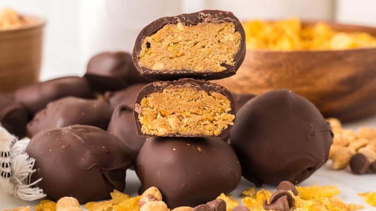 Butterfinger bites made at home.