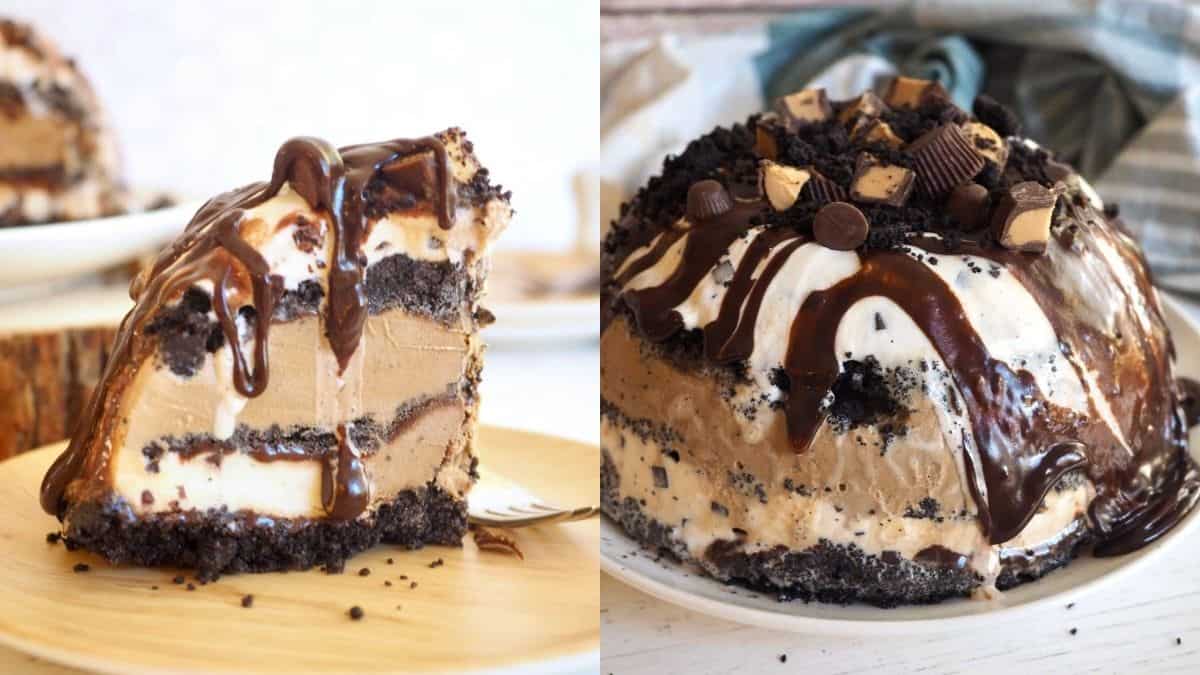 Perfect layers of Oreo mud pie with Reese's peanut butter.