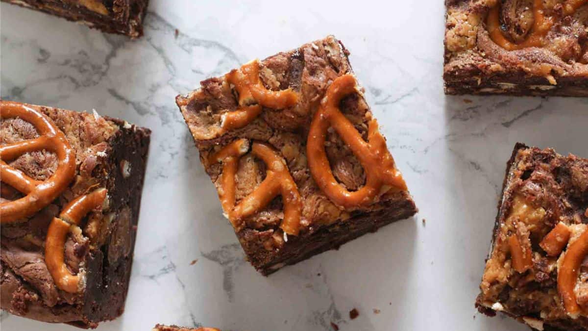 A couple of bars of brownie pretzels.