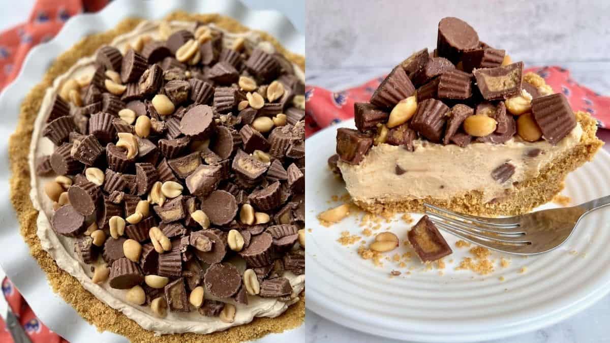 A cheesecake pie made of Reese's peanut butter.