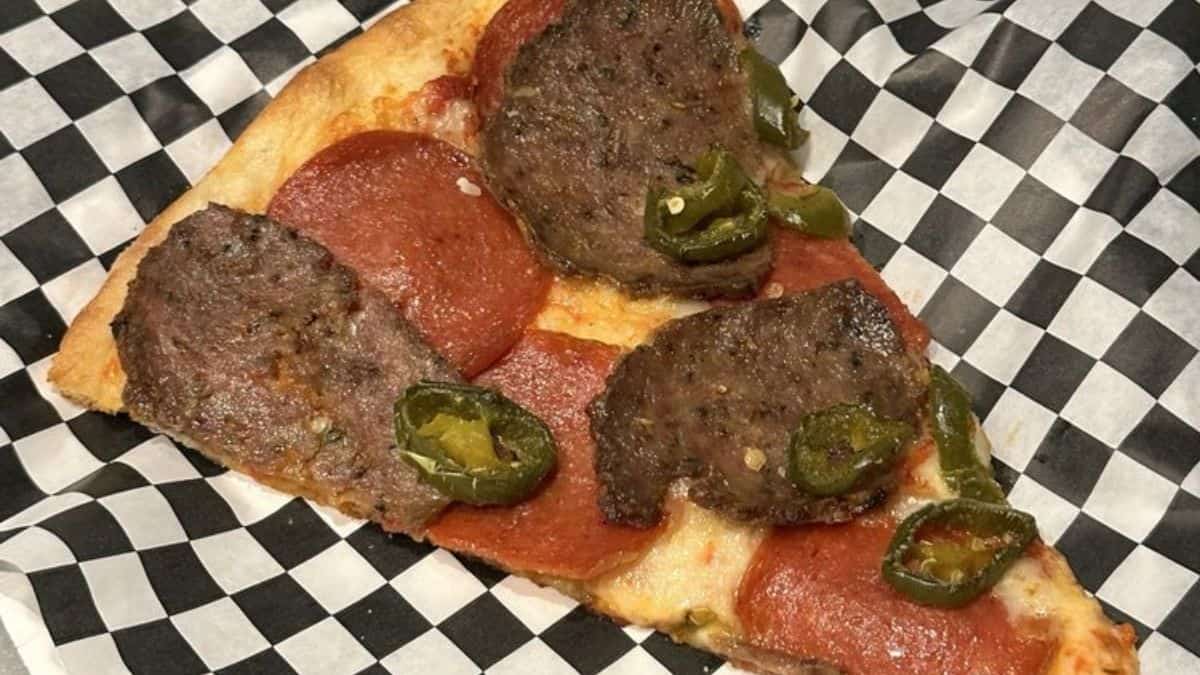 Slice of pepperoni, meatball, jalapeno