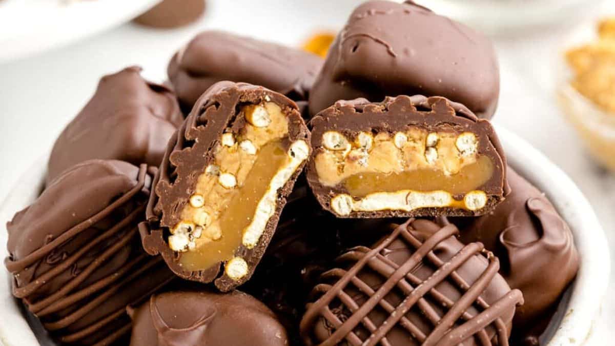 Homemade take 5 candy bars.