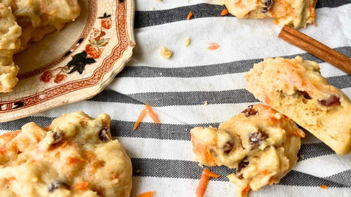 A few pieces of vintage carrot cookies.