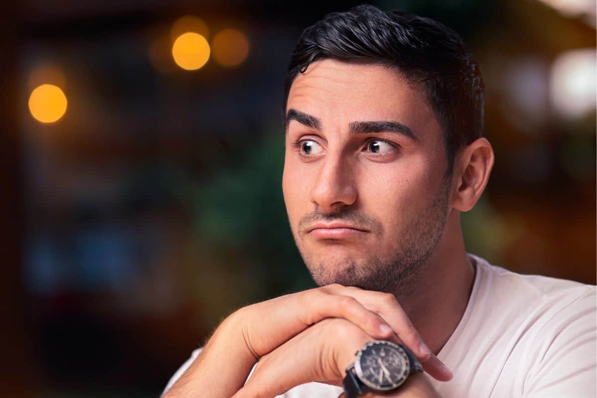 man raising his eyebrow