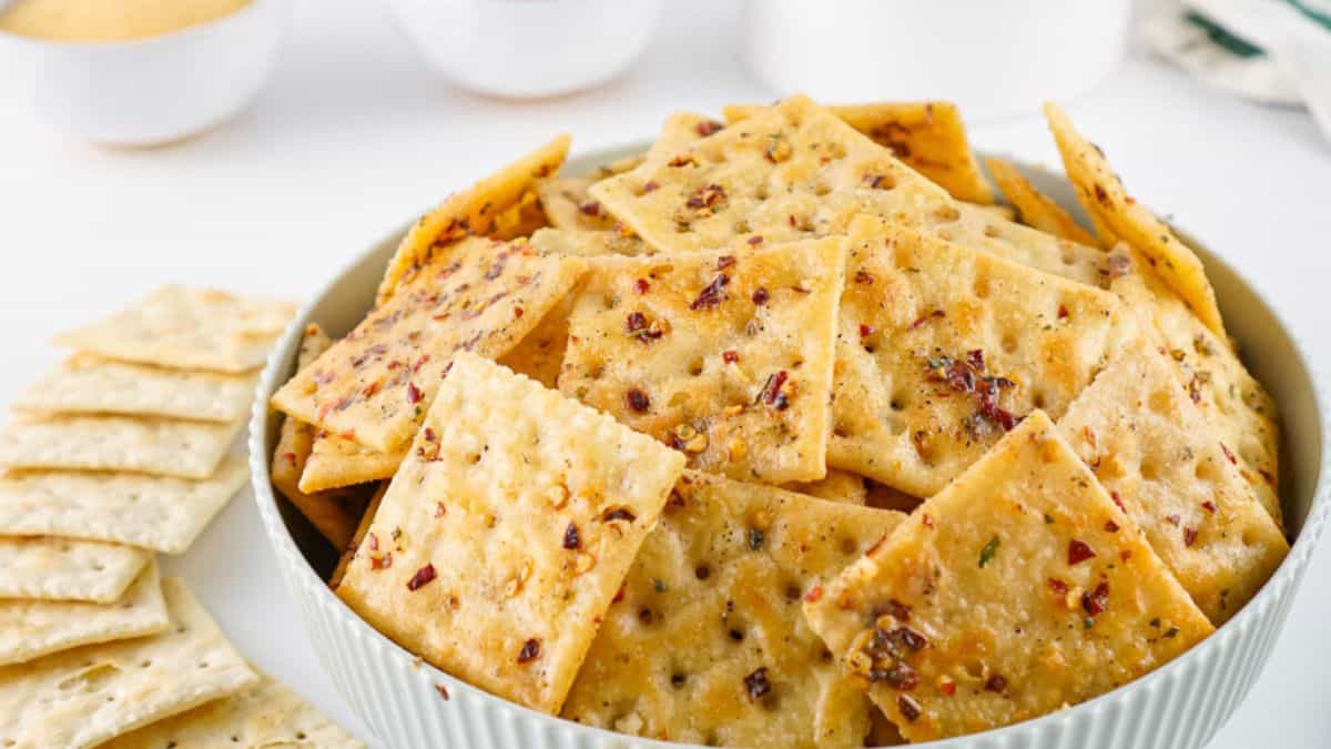 A serving of Alabama Fire Crackers served in a bowl. 
