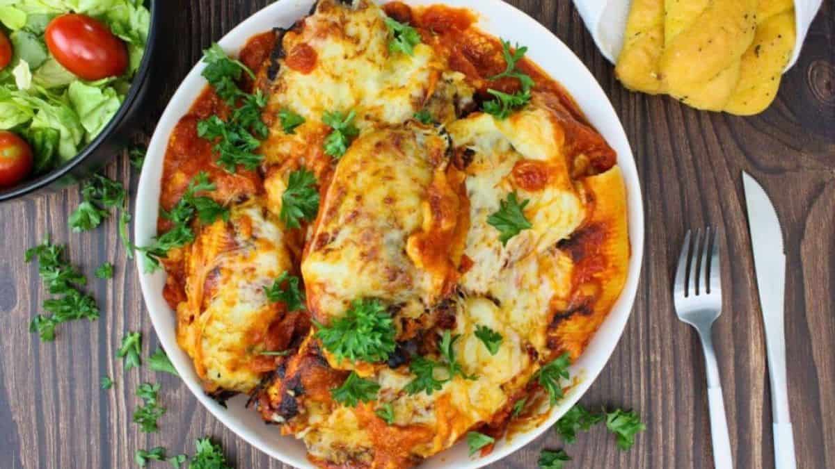 Aldi Frozen Stuffed Shells cooked in air fryer