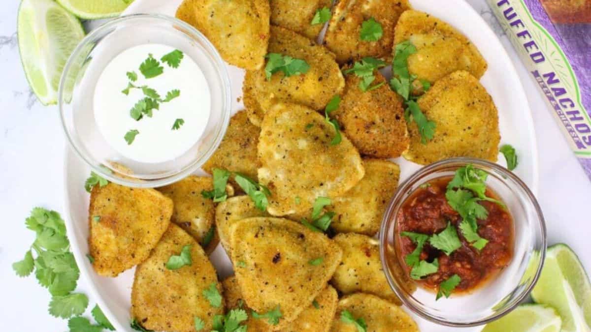 Air fried stuffed nachos from Aldi