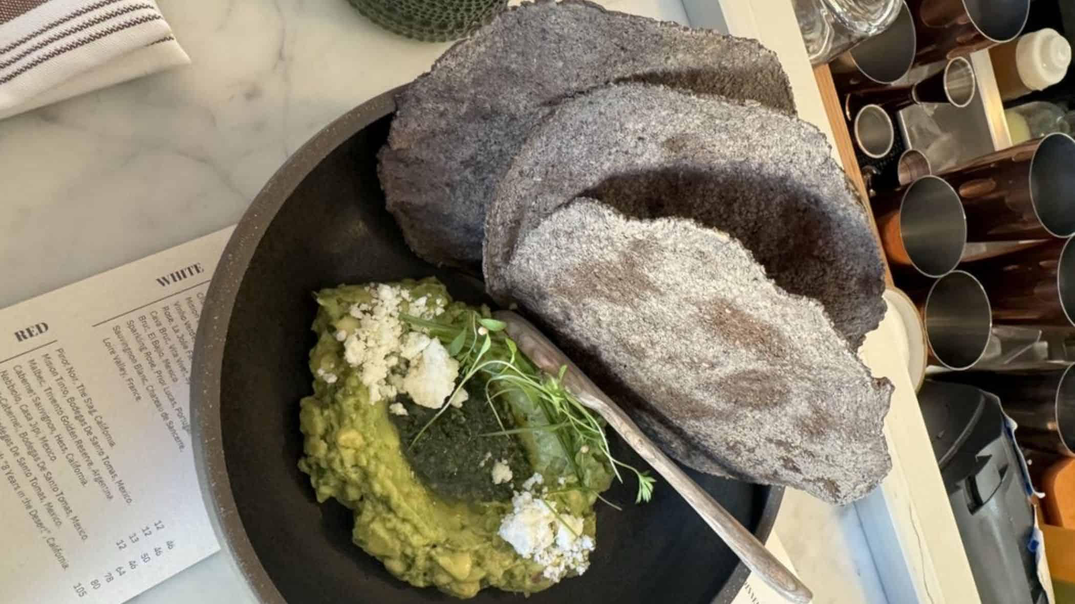 Beautifully plated guacamole Alma