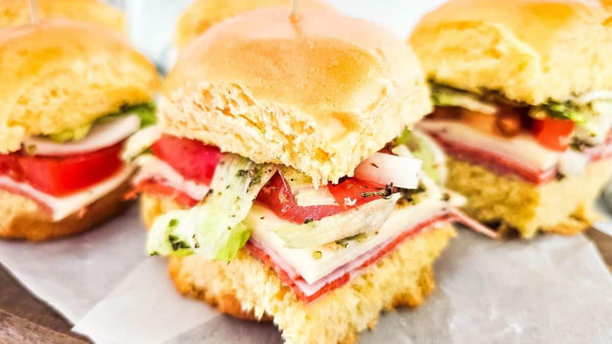 A few pieced of cold Italian sliders. 
