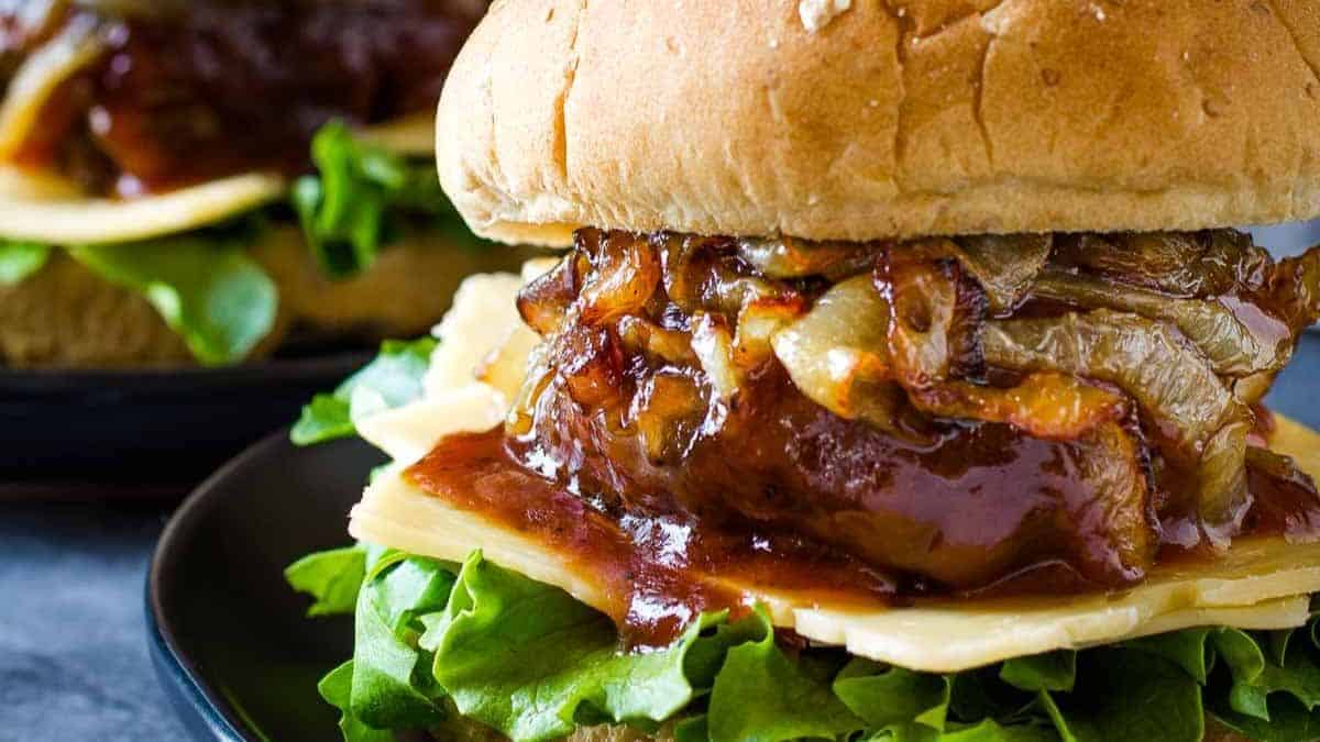 A few servings of crockpot BBQ burgers. 