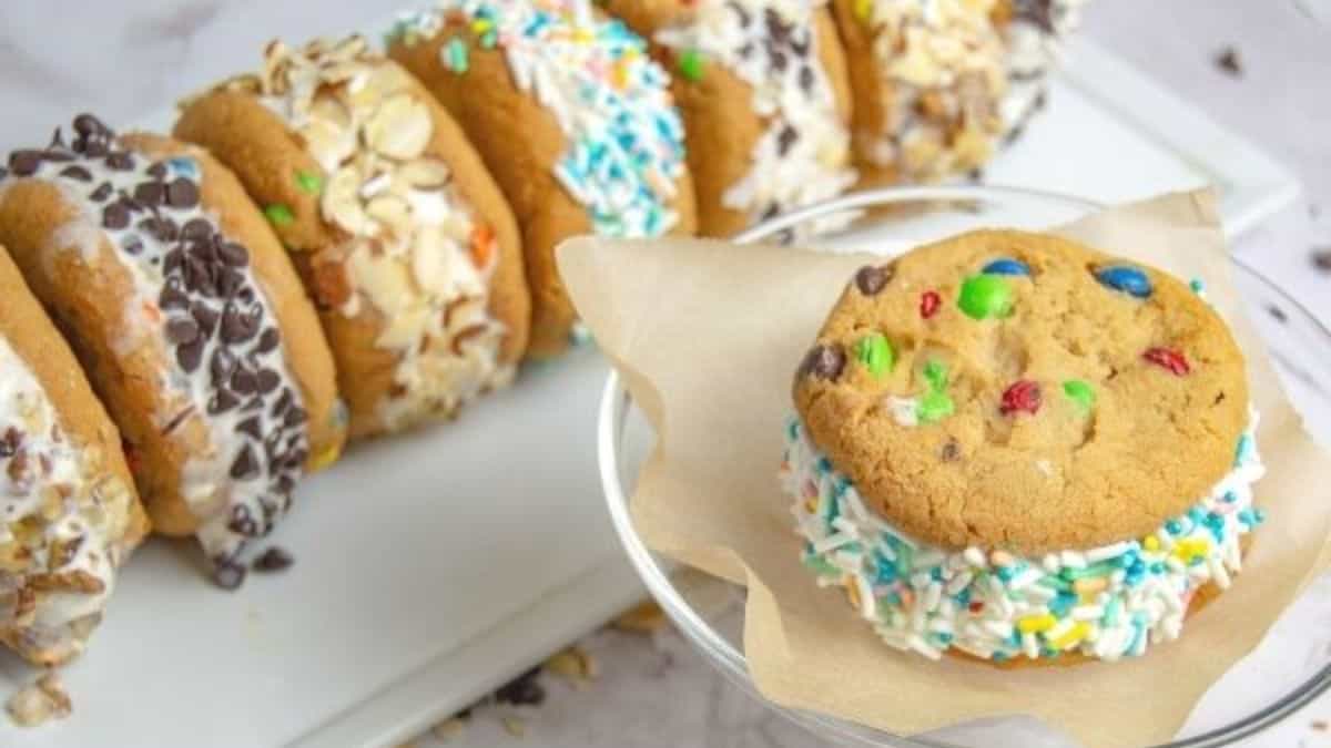 Colorful ice cream sandwiches