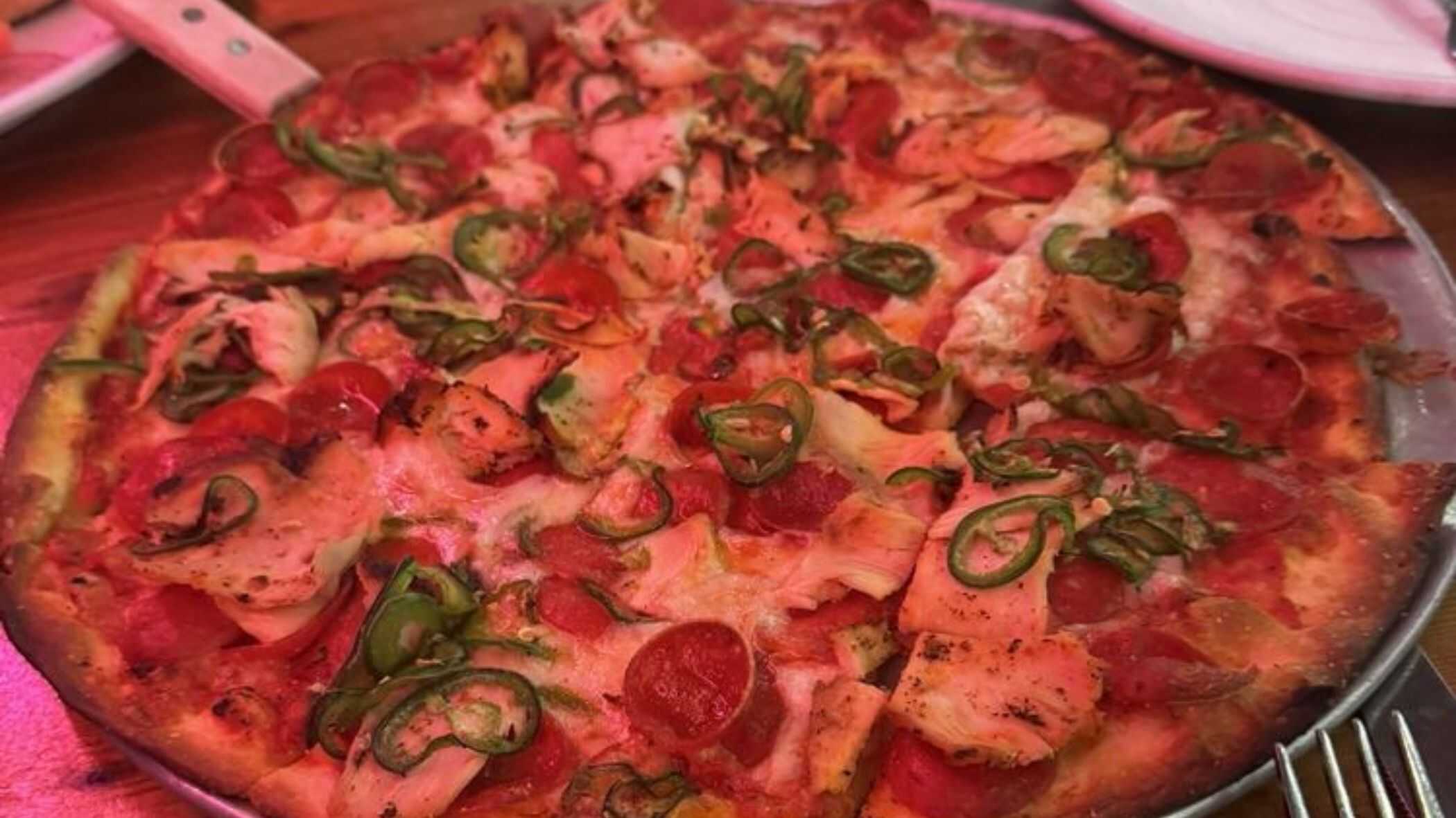 Whole serving of pizza