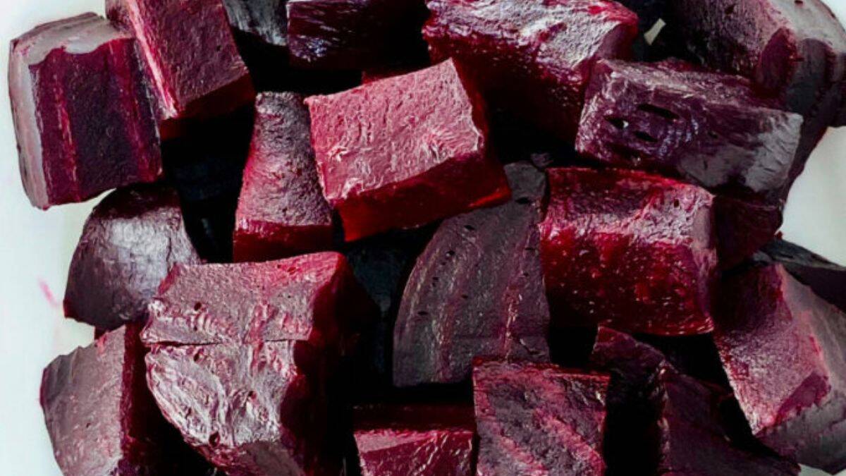 Steamed Beets served in a bowl. 