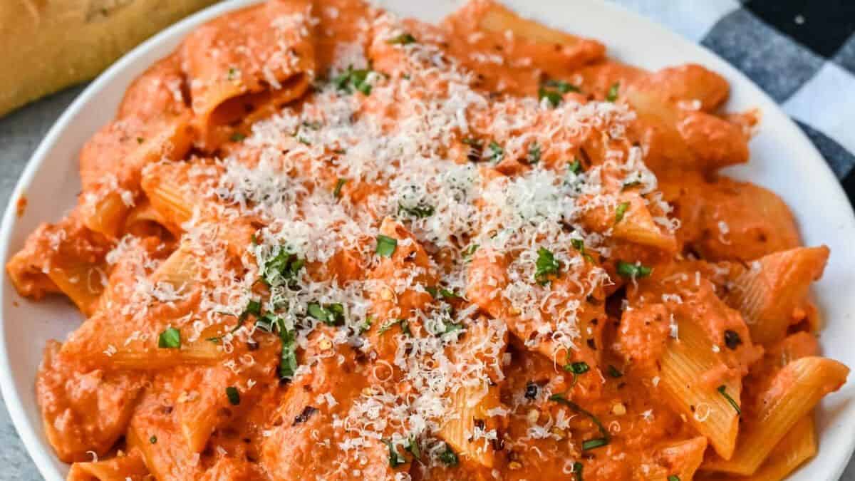 A generous serving of love at first bite pasta.