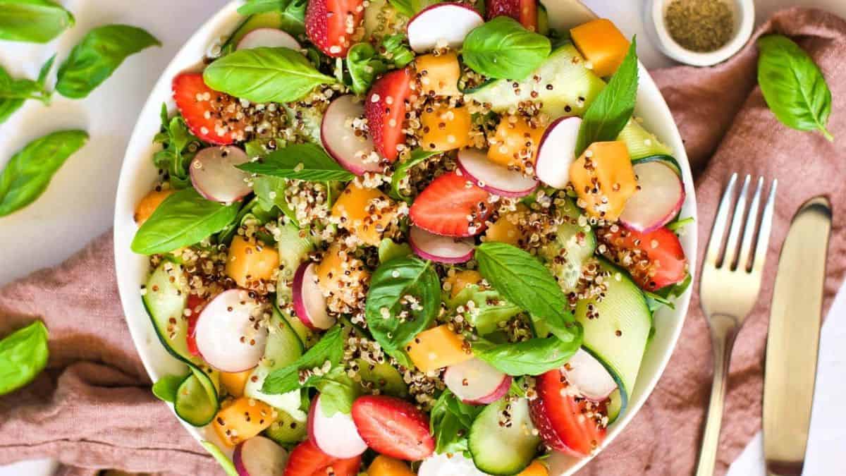 A serving of summer melon salad.