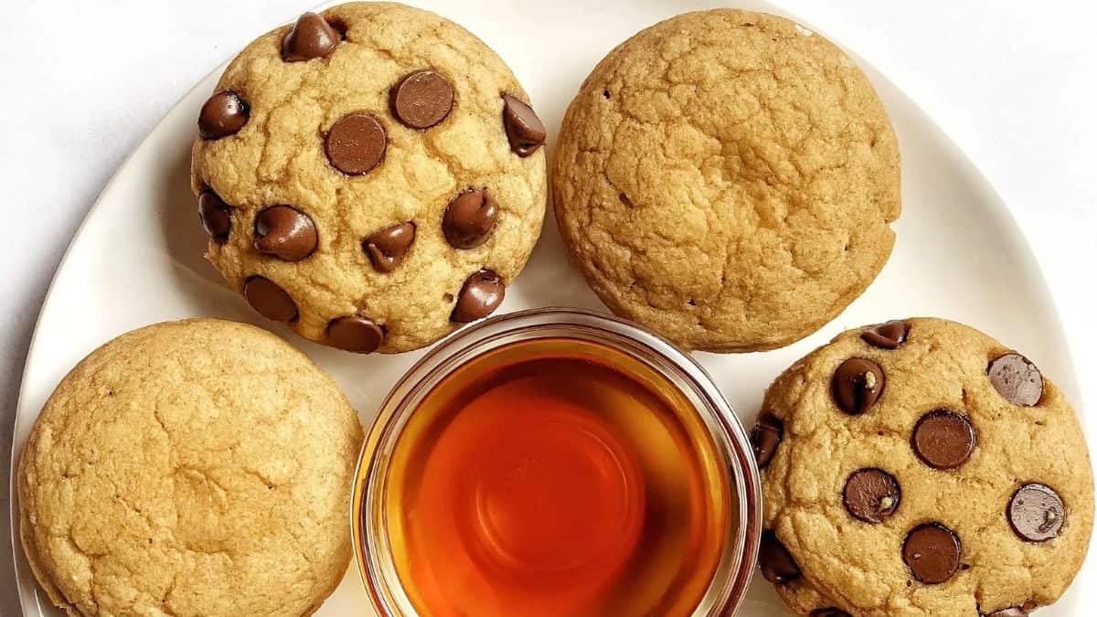 Syrup infused pancake poppers with and without chocolate chips/