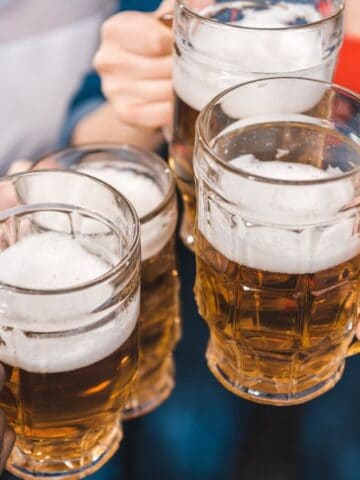 cheers with beer