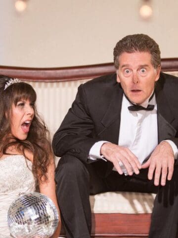 upset bride and groom