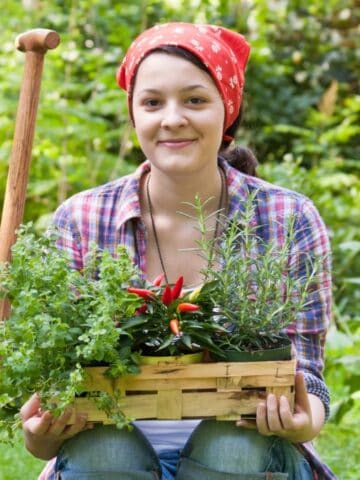 woman smiling in garden