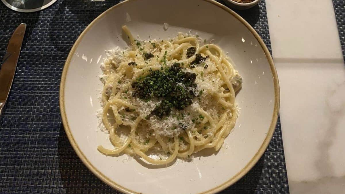 Clam Bucatini with Caviar