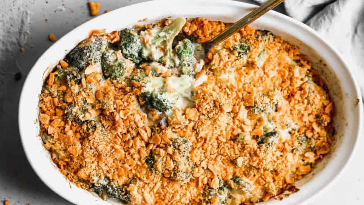 Freshly cooked broccoli casserole 
