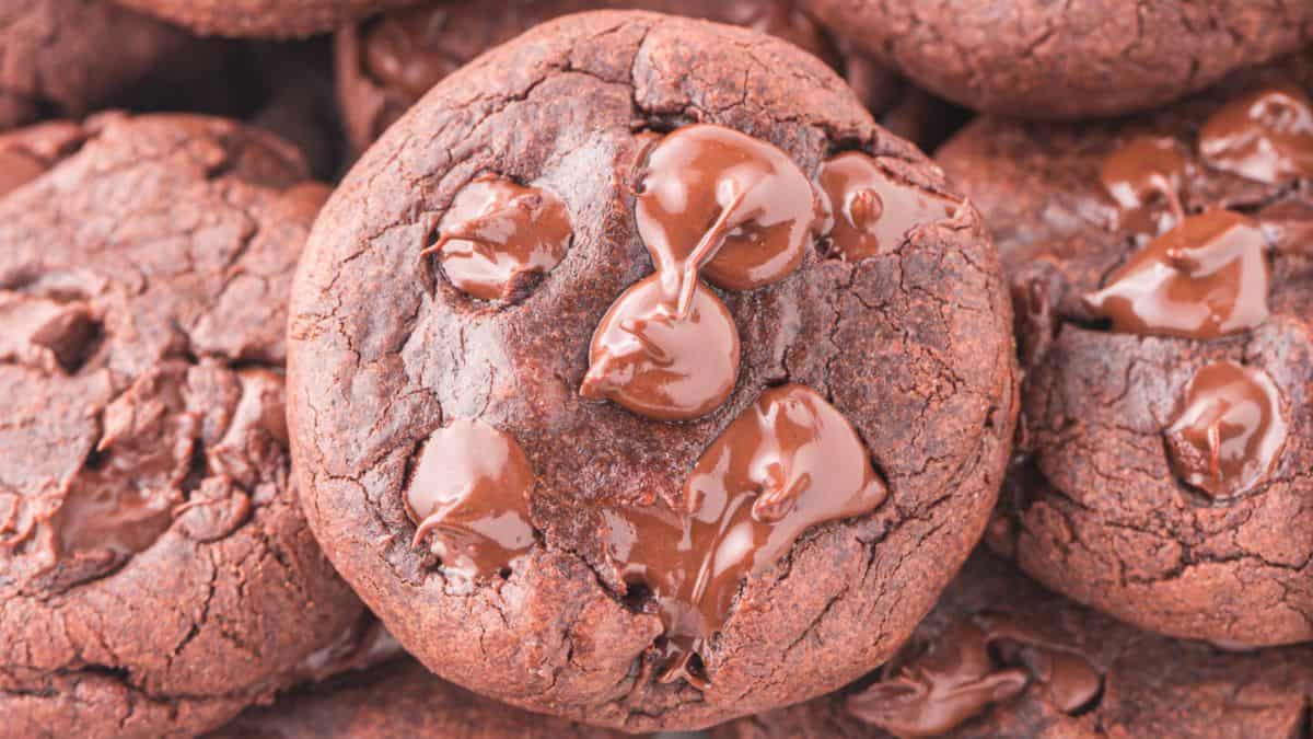 A couple of pieces of Brownie Mix Cookies.