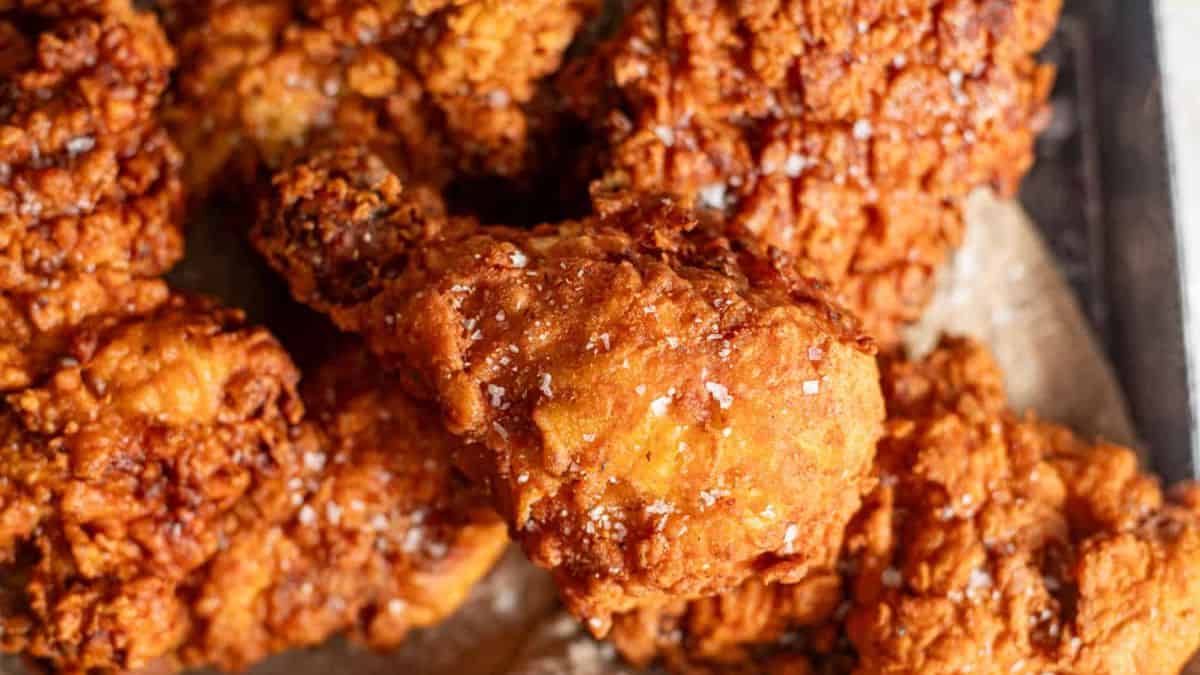 A few pieces of Buttermilk Fried Chicken.