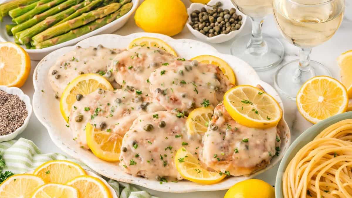 A serving of Chicken Piccata.